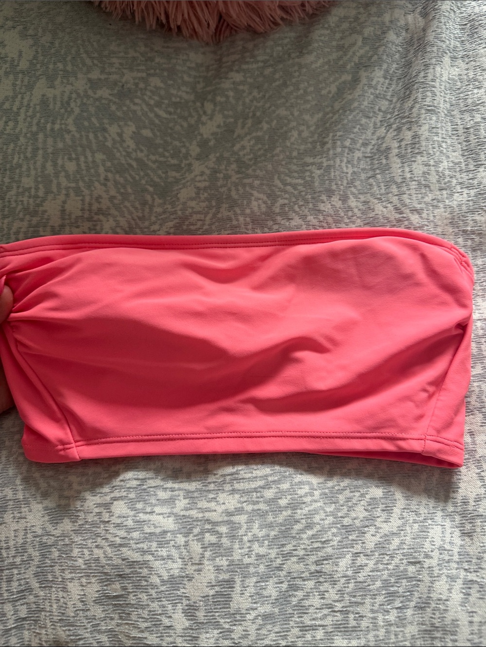 Women's Strapless Bandeau Swim Top - Bright coral